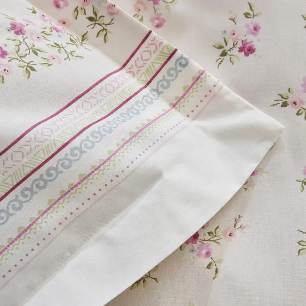 Karaca Home Glen 100% Turkish Cotton Duvet Cover Set, Double, Pink