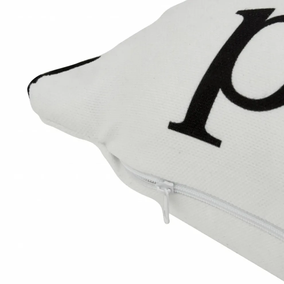 Karaca Home Happy Place Filled Cushion, 43cmx43cm, Black-White