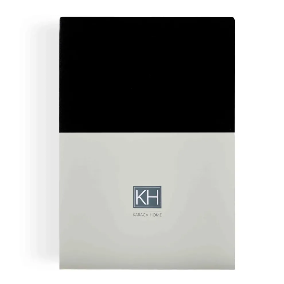 Karaca Home Jersey 100% Turkish Cotton Fitted Sheet, Single, Anthracite