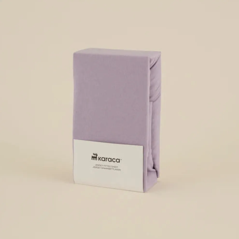 Karaca Home Jersey 100% Turkish Cotton Fitted Sheet, 120x200+30cm, Lilac
