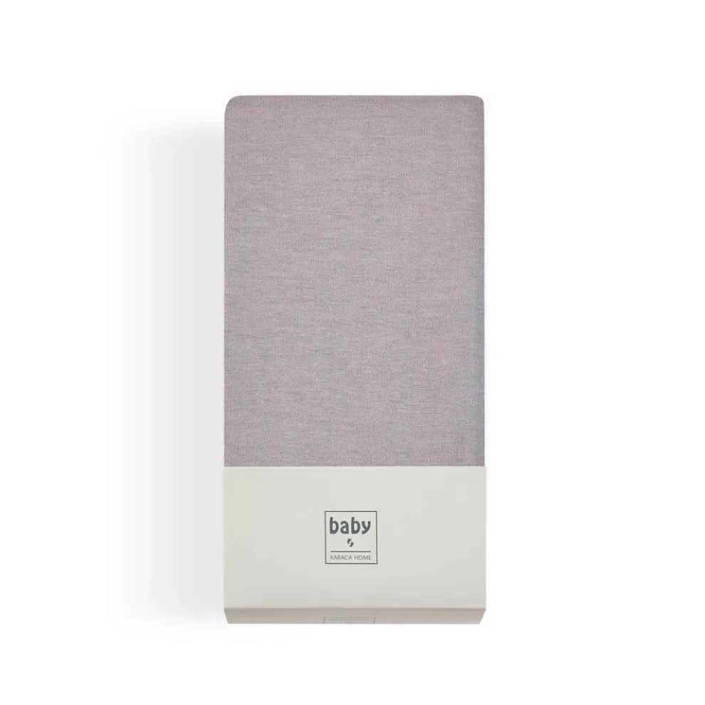 Karaca Home Jersey 100% Turkish Cotton Baby Fitted Sheet, Single, Grey