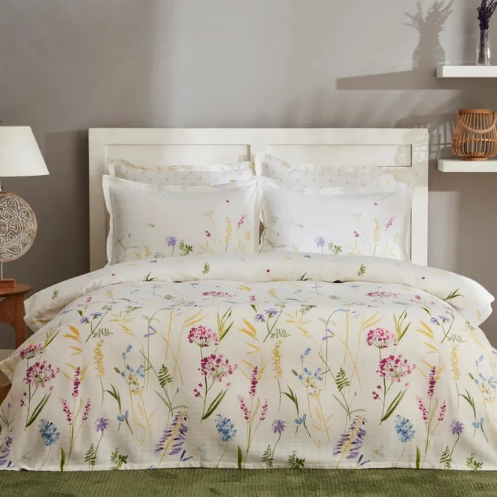 Karaca Home Jody Double 100% Turkish Cotton Duvet Set, Yellow