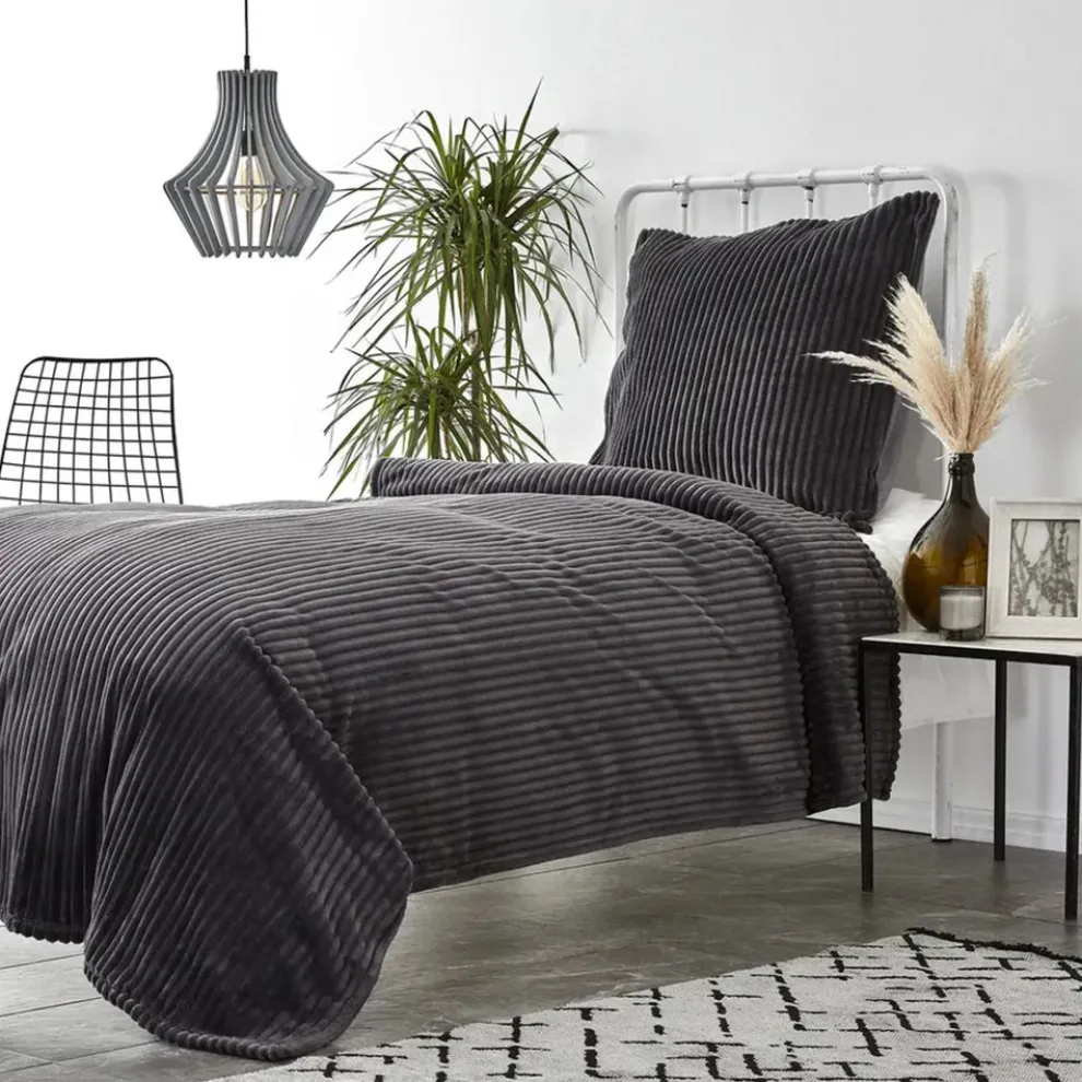 Karaca Home Joena Soft Bedspread Set, Single, Grey