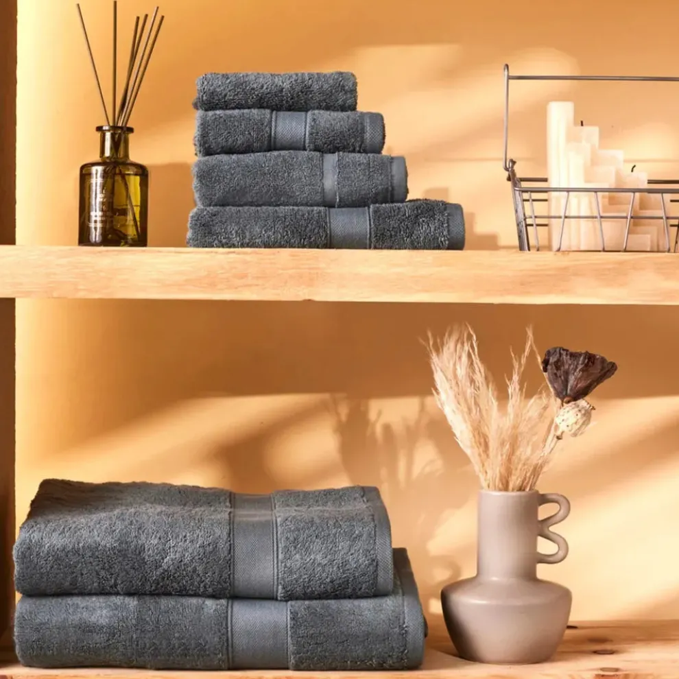 Karaca Home Joey Egyptian Cotton Washcloth, 16cmx22cm, Anthracite