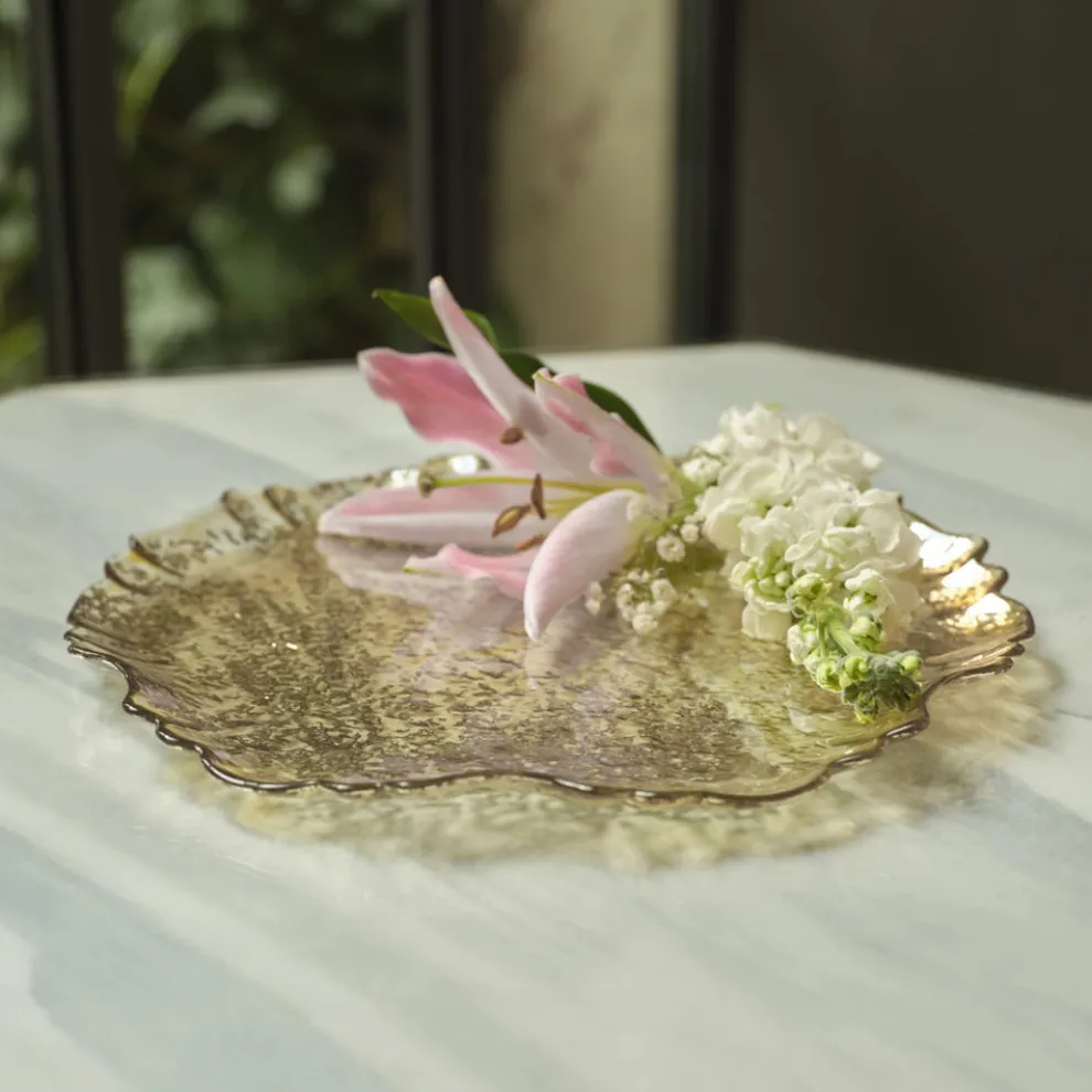 Karaca Home Jolie Decorative Plate, 31cm, Gold