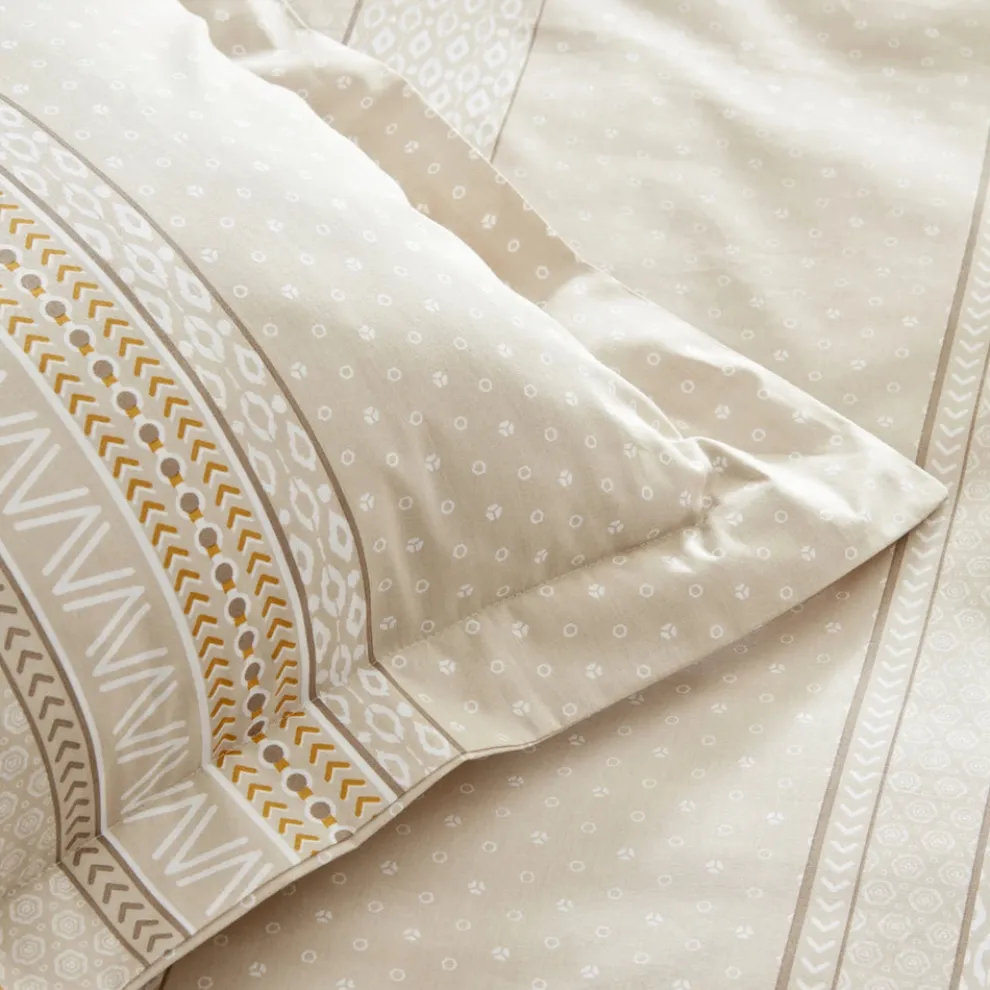 Karaca Home Keira 100% Turkish Cotton Duvet Cover Set, Double, Beige