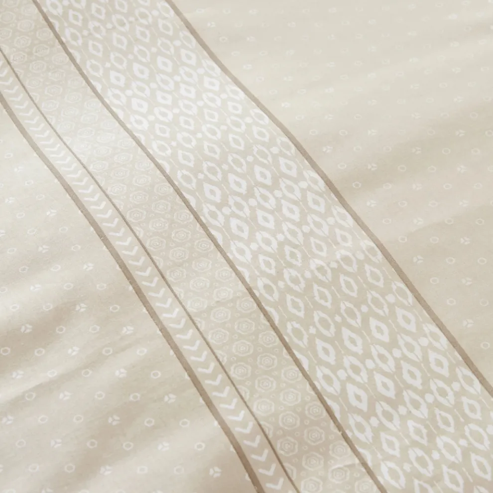 Karaca Home Keira 100% Turkish Cotton Duvet Cover Set, Double, Beige