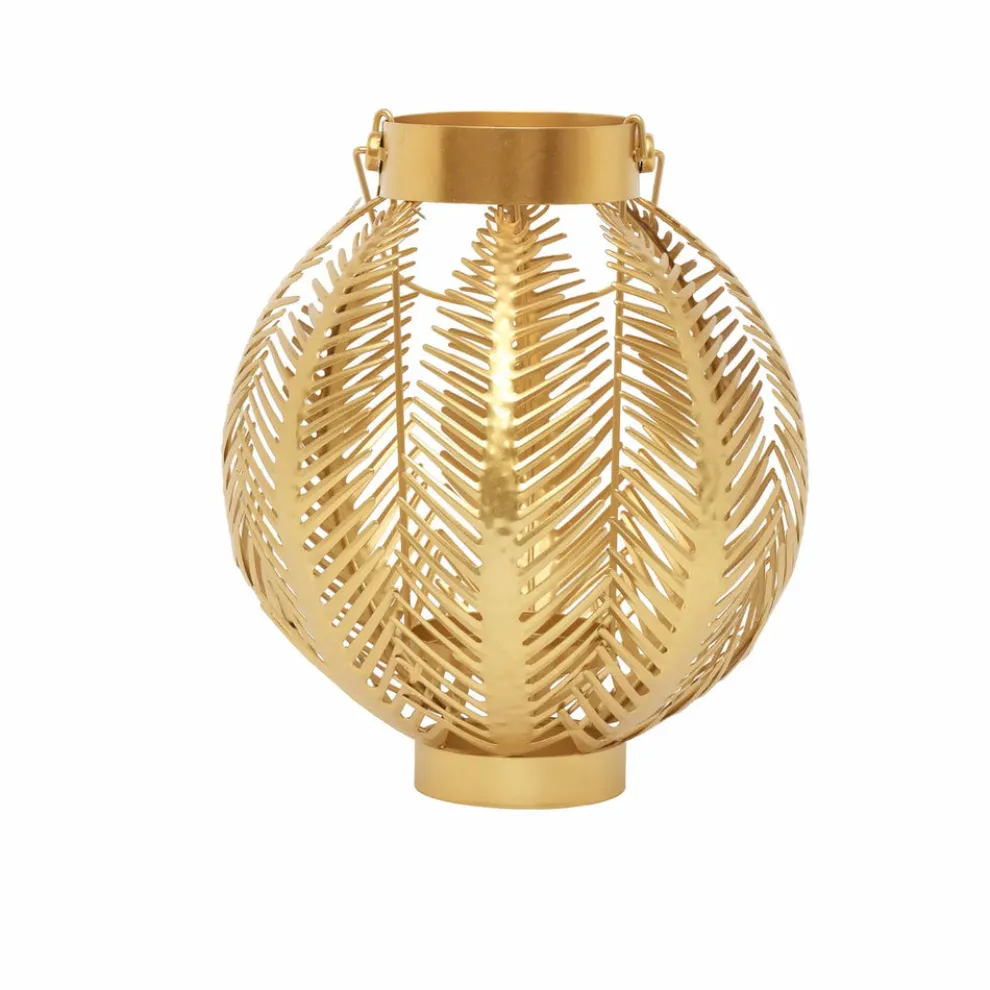 Karaca Home Leaf Lantern, 23cmx27cm, Gold