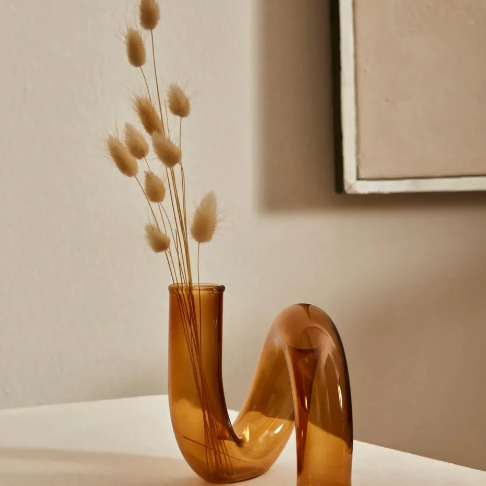 Karaca Home Loop Glass Decorative Trinket, 13cm, Bronze