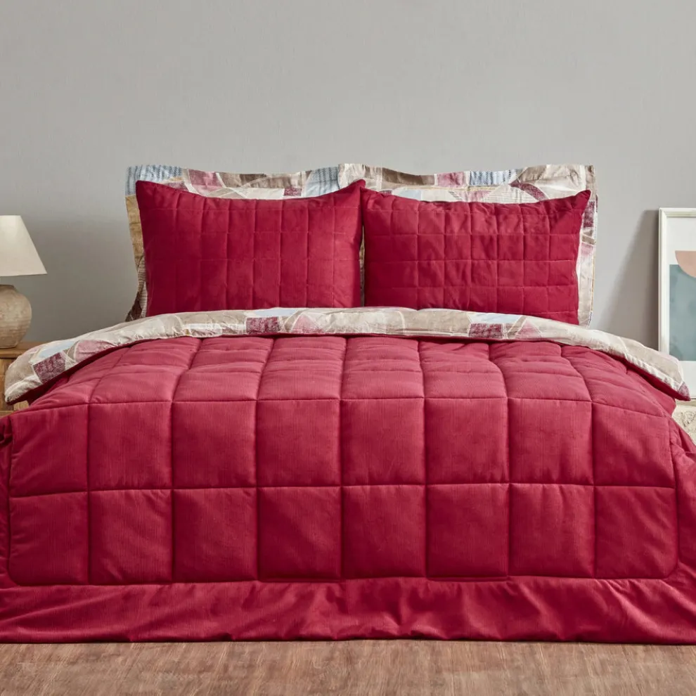 Karaca Home Lydia Bedding Set, Double, Burgundy