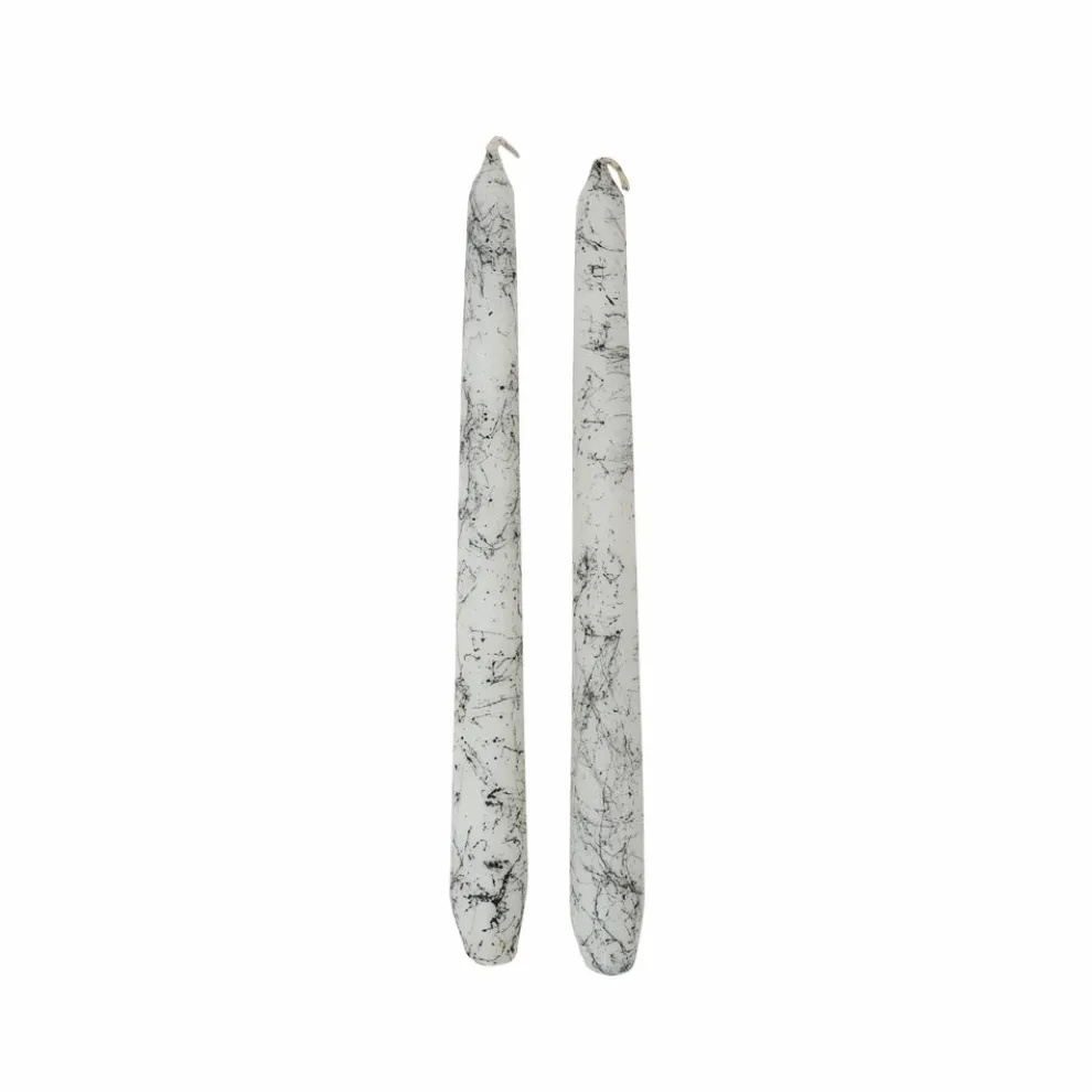 Karaca Home Marble 2-Piece Candle, 2cmx23cm, White