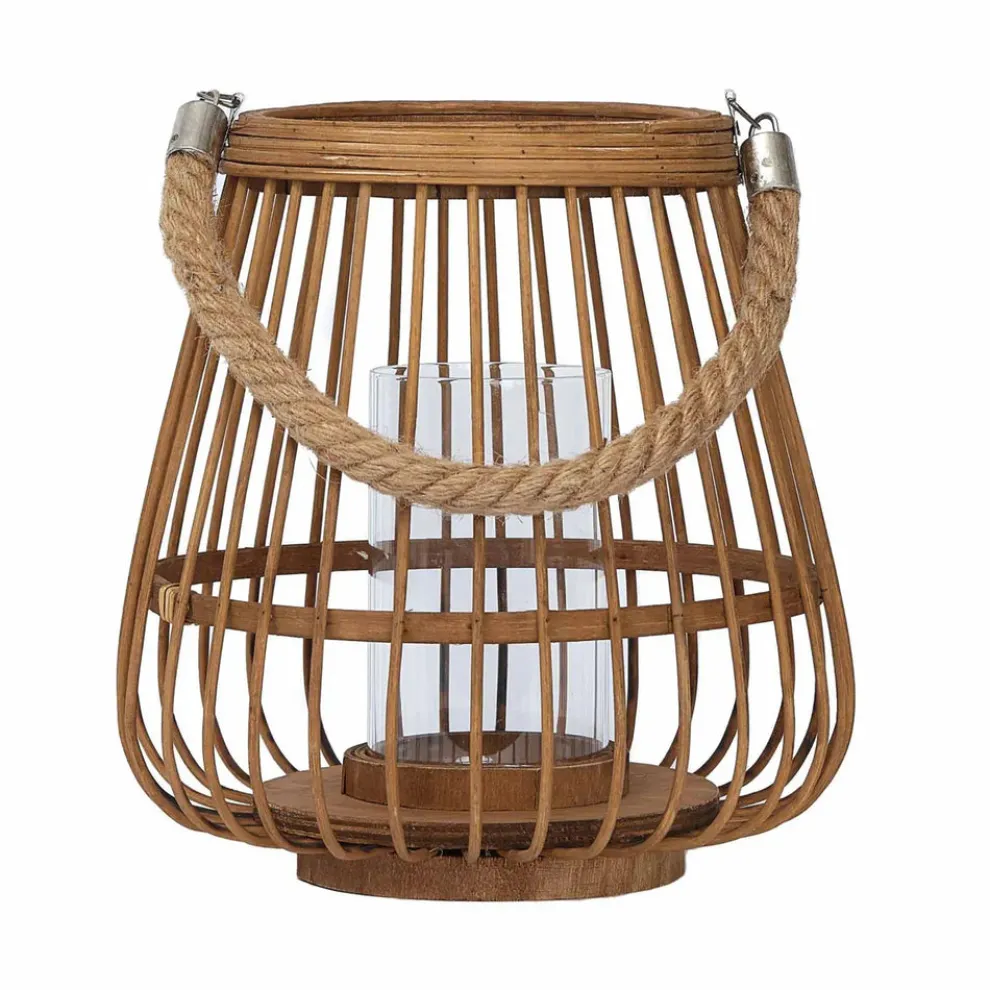 Karaca Home Melanie Bamboo Decorative Lattern, 23cm, Brown