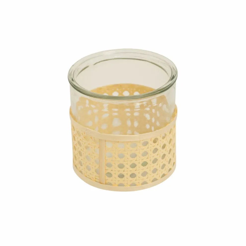 Karaca Home Melenie Glass Tealight Candlestick, 12cm, Yellow Transparent