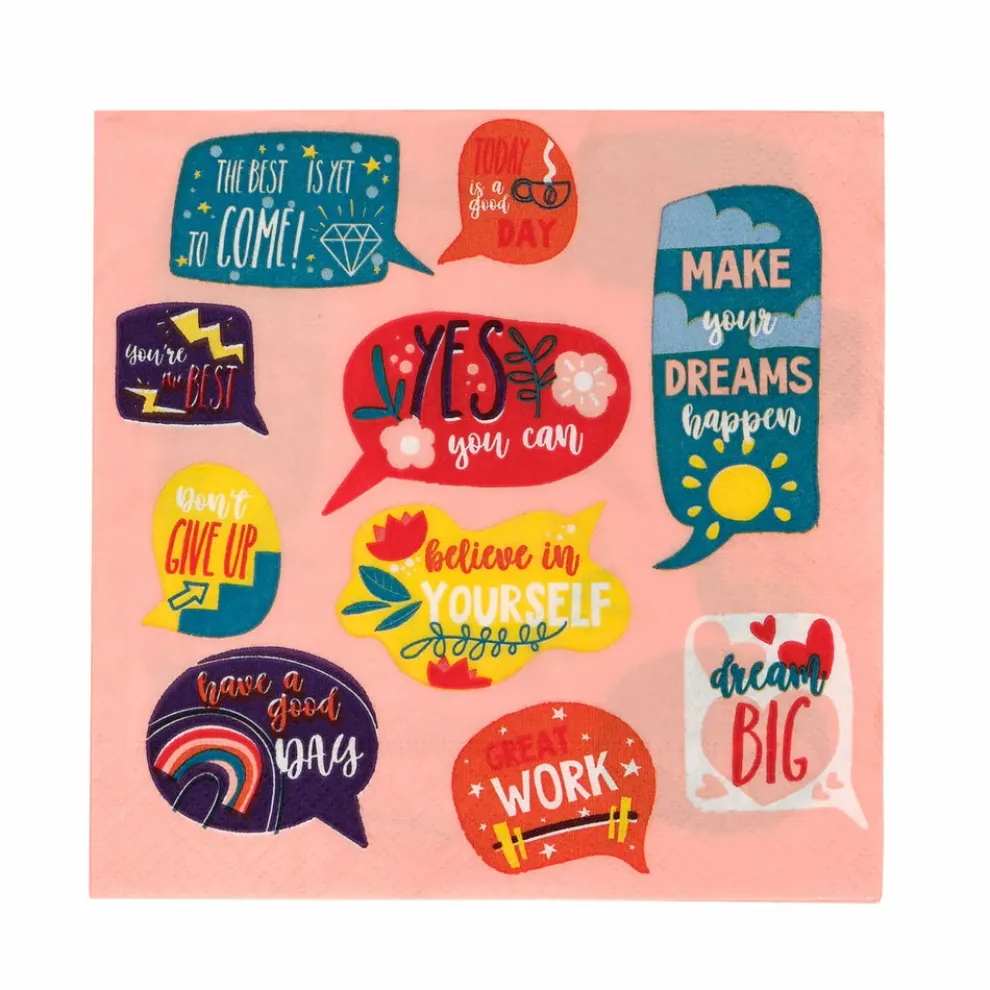 Karaca Home Motto 20 Piece Paper Napkin Set, 33cmx33cm, Multi