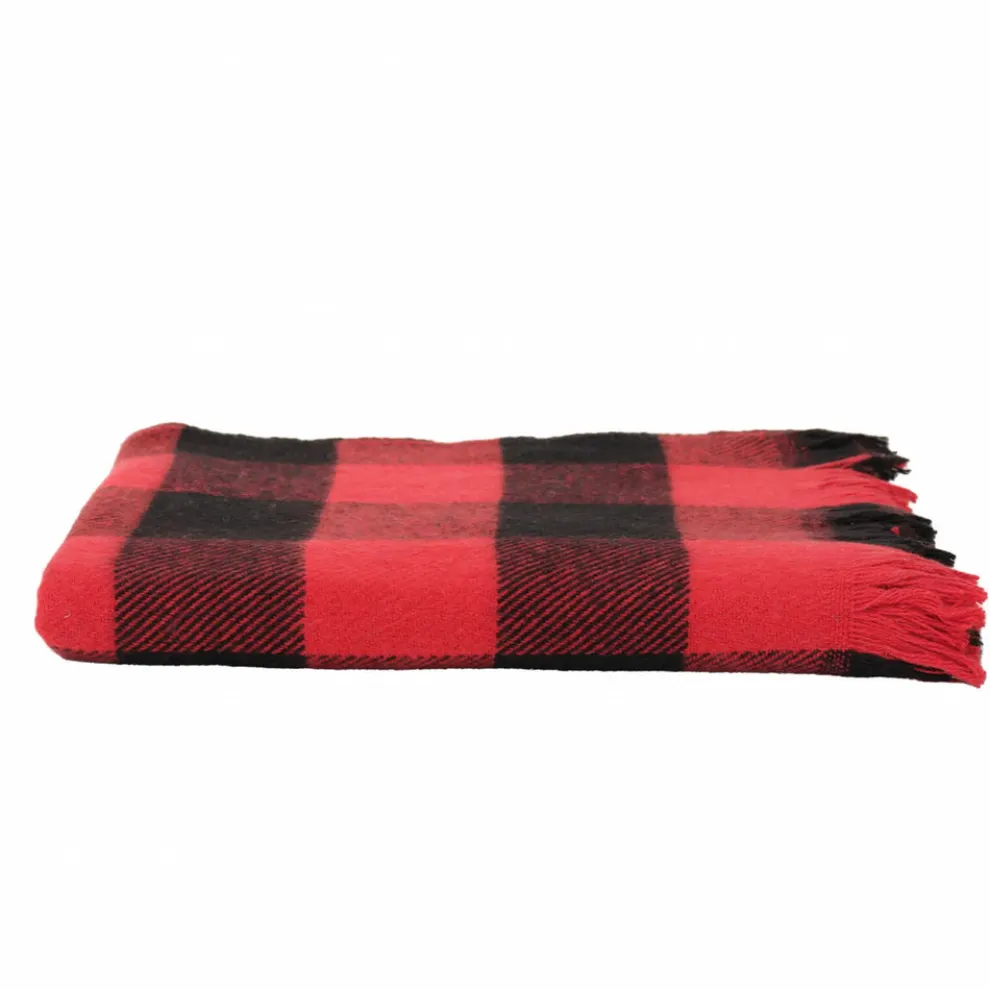 Karaca Home Mountain Blanket, 130cmx170cm, Red Black