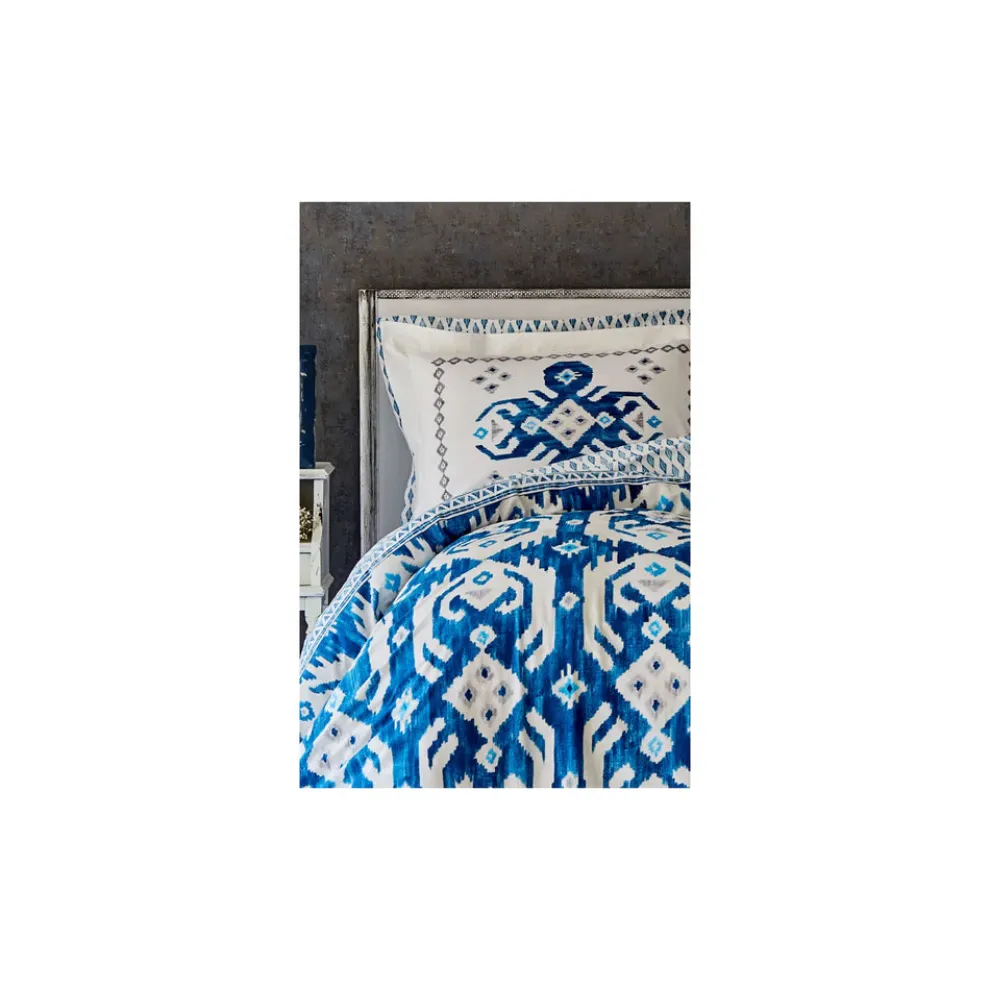 Karaca Home Neos 100% Turkish Cotton Duvet Cover Set with Bed Sheet, Double, Multi