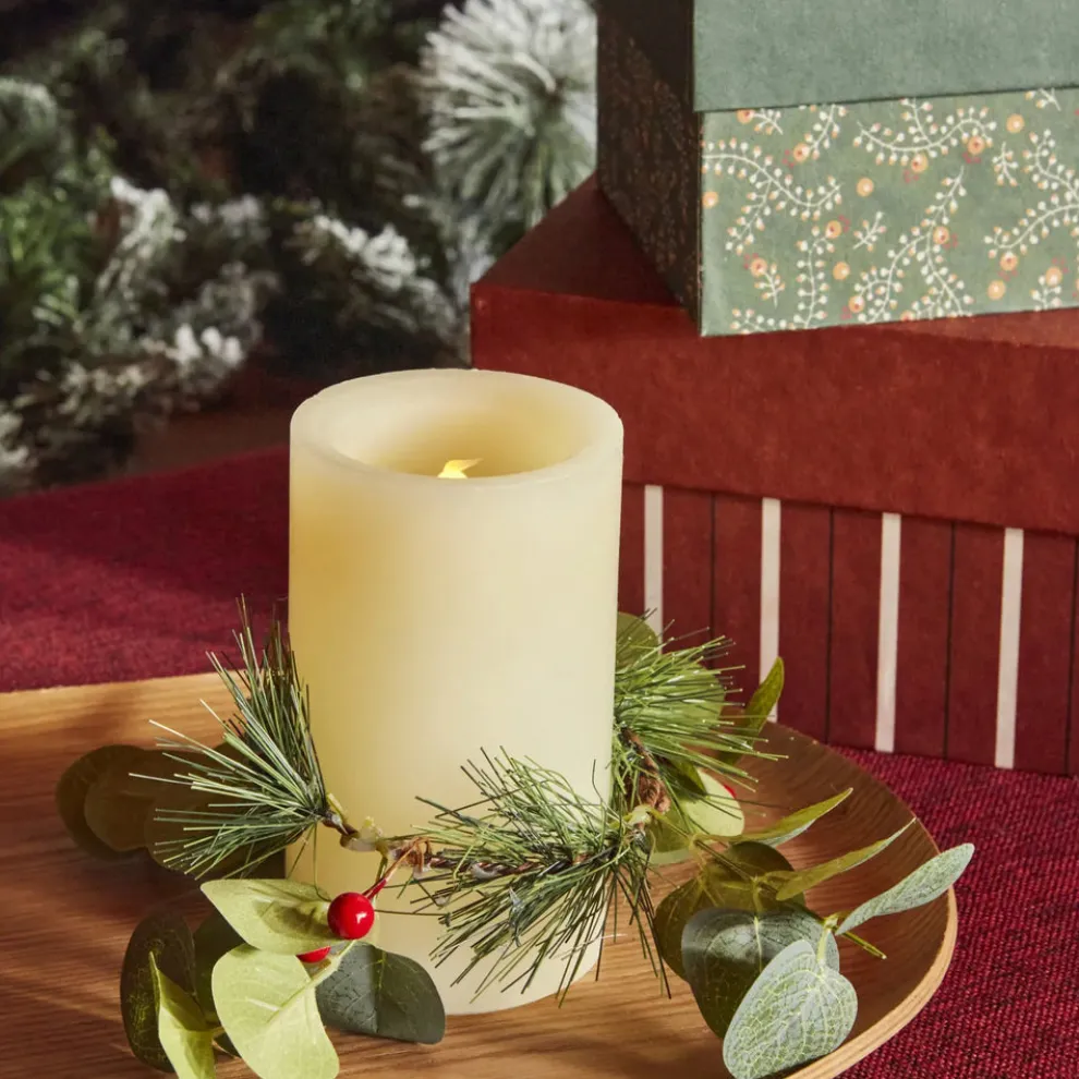 Karaca Home New Year Led Light Candle, 7.5cmx7.5cmx12.5cm, White