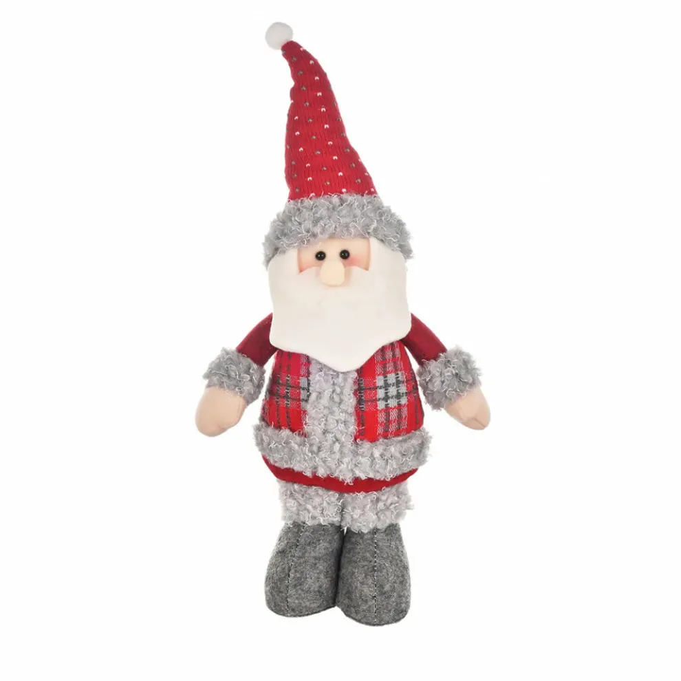 Karaca Home New Year Christmas Standing Santa Plush Toy Decoration, 44cm, Multi