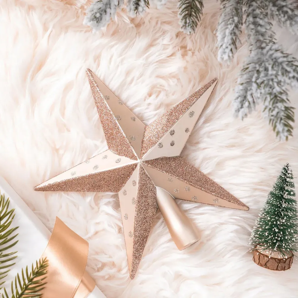 Karaca Home New Year Christmas Star Tree Topper, 20cm, Gold