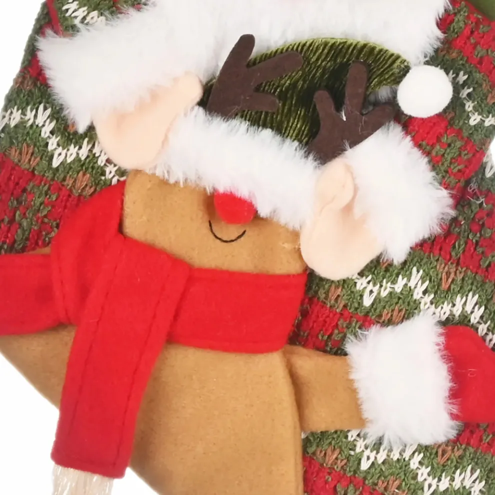 Karaca Home New Year Christmas Santa Gift Stocking Sock Decoration, 47cm, Multi