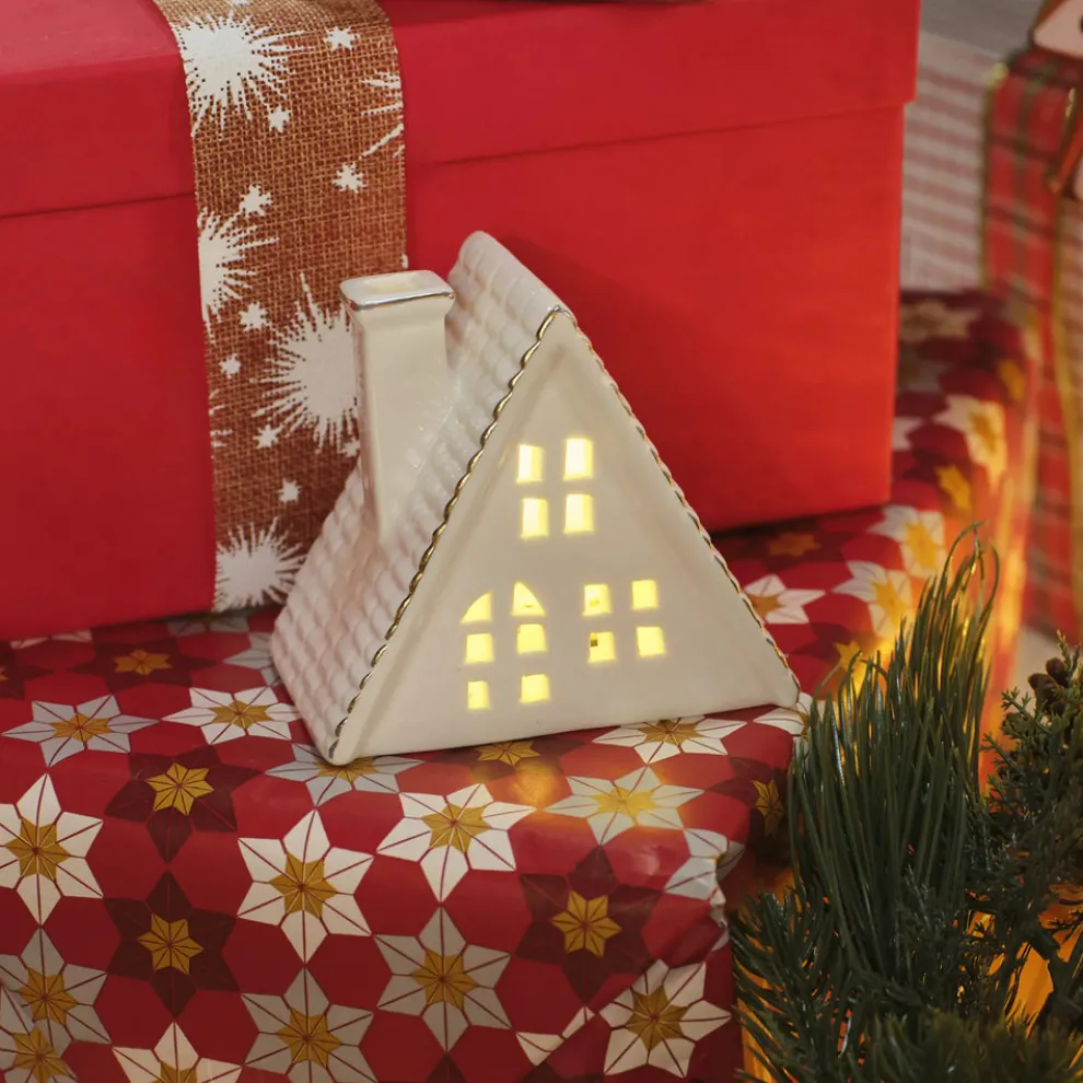 Karaca Home New Year White House LED Decorative Object, White