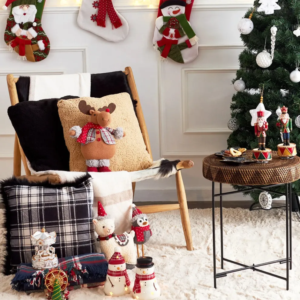 Karaca Home New Year Christmas Alpaca Plush Toy Decoration, 28cm, Multi