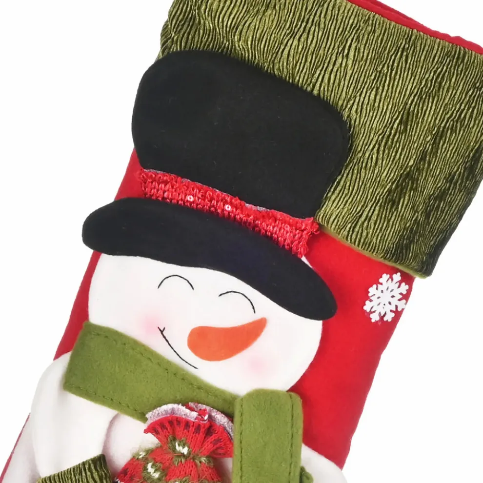 Karaca Home New Year Christmas Snowman Gift Stocking Sock Decoration, 47cm, Multi