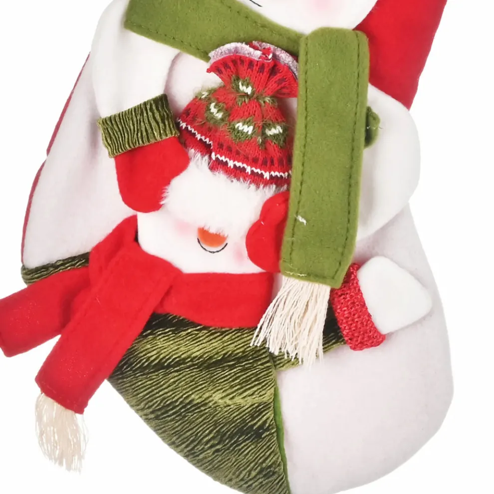 Karaca Home New Year Christmas Snowman Gift Stocking Sock Decoration, 47cm, Multi