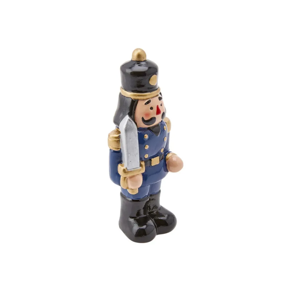 Karaca Home New Year Christmas Ceramic Nutcracker Figure, 12cm, Multi