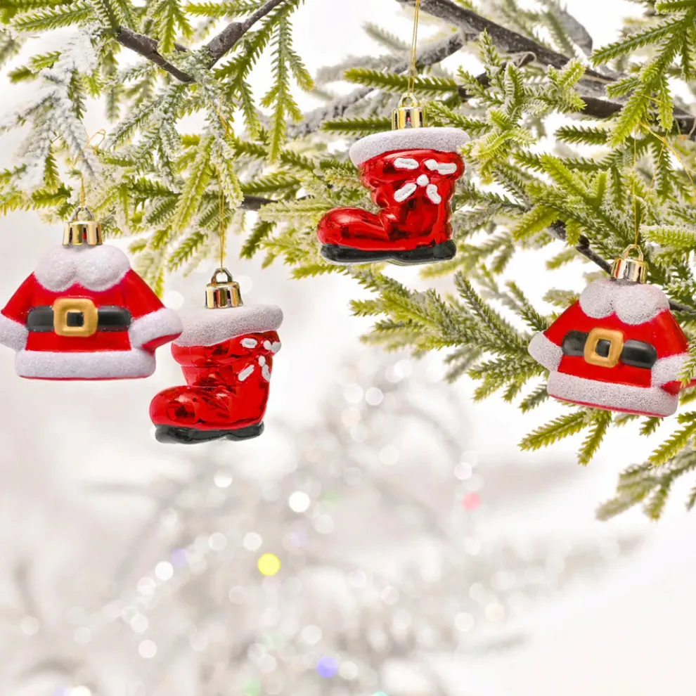 Karaca Home New Year Christmas Tree Decoration Set, 4 Piece, 5.5cm, Multi