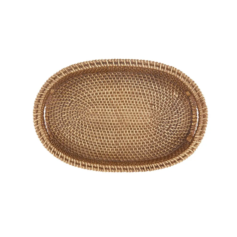 Karaca Home Nova Woven-Style Decorative Tray, 33,5x22,5cm, Gold