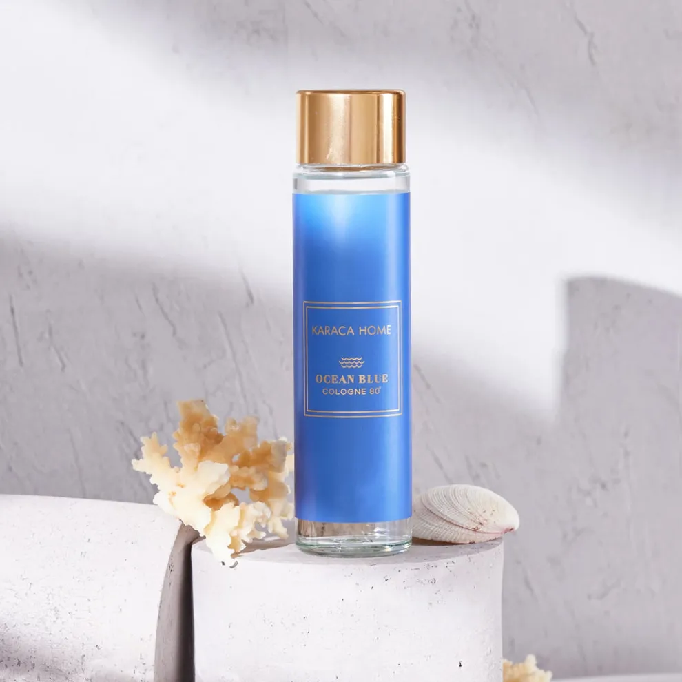Karaca Home Ocean Blue Cologne, 180ml, Blue Transparent
