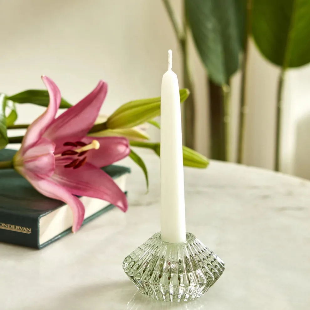 Karaca Home Pemy Double-Sided Candle Holder, 7x4cm, Green