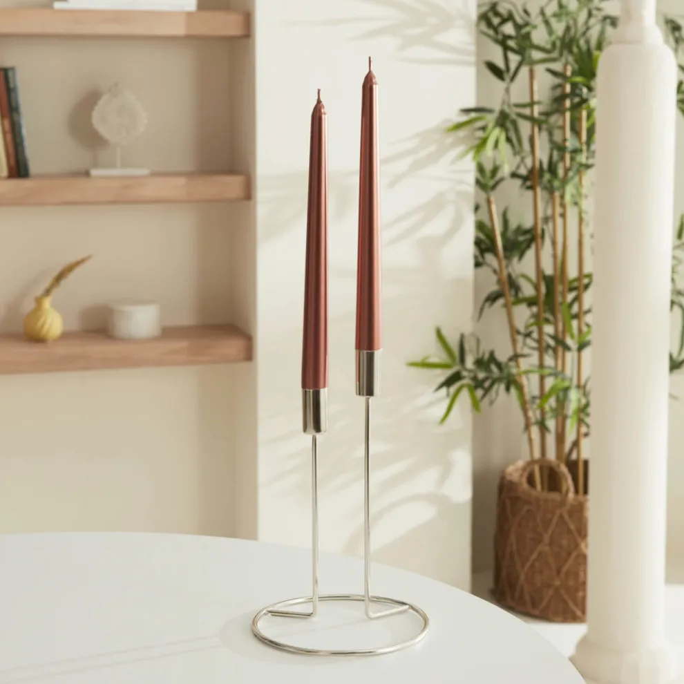 Karaca Home 2-Piece Candle, 24cm, Bronze