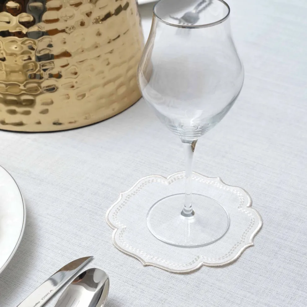 Karaca Home 6-Piece Cocktail Napkin, 14x14cm, White