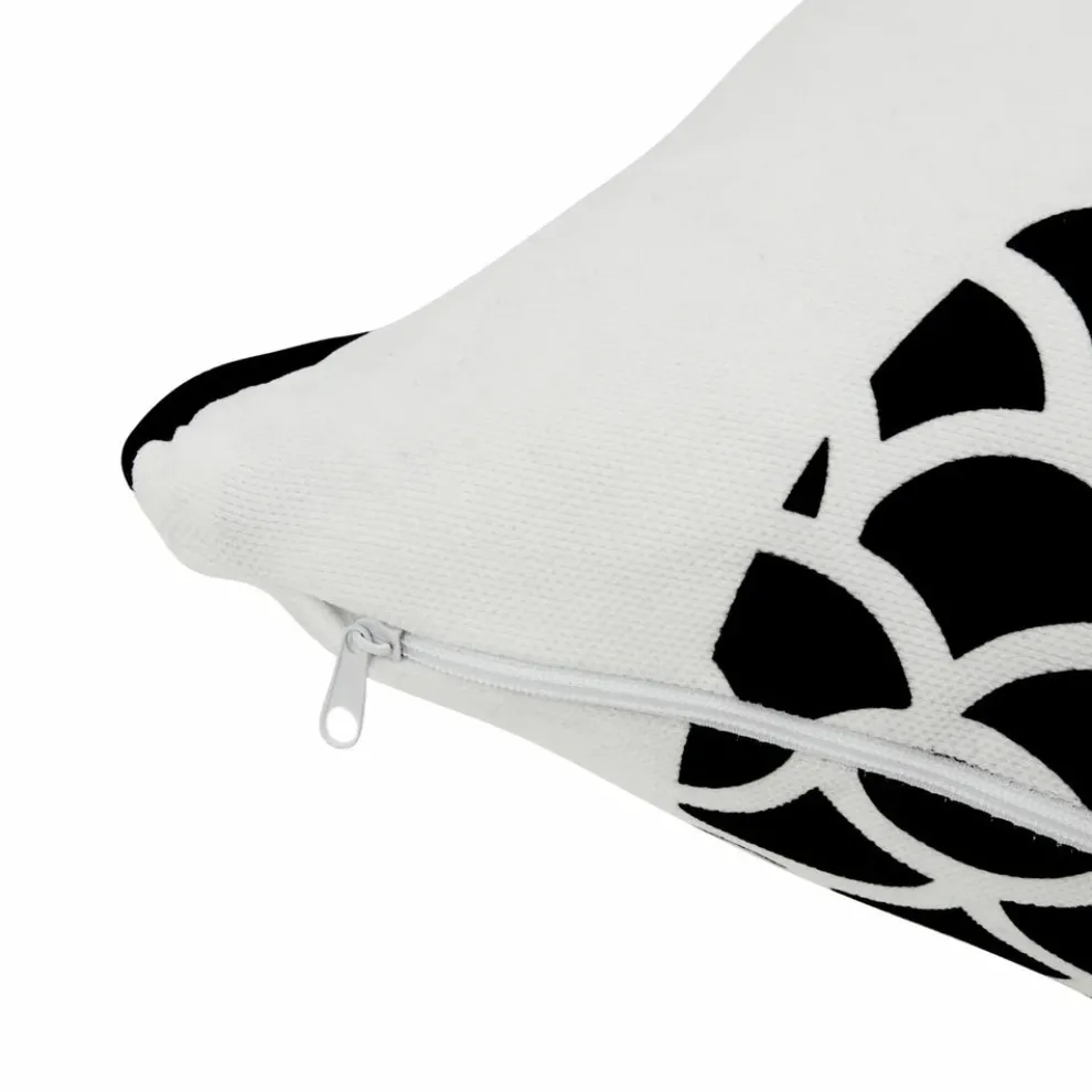 Karaca Home Pineapple Filled Cushion, 43cmx43cm, Black-White