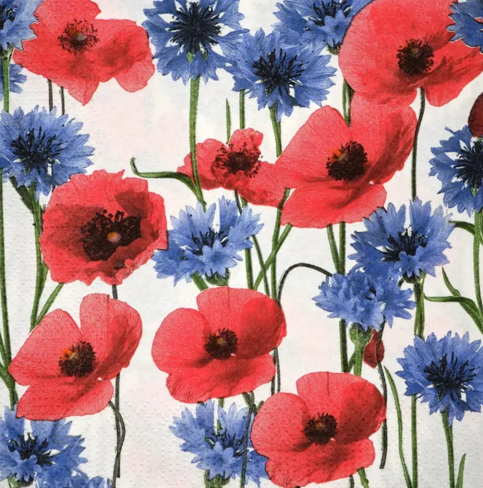 Karaca Home Poppy 20-Piece Paper Napkin, 33cmx33cm, Multi