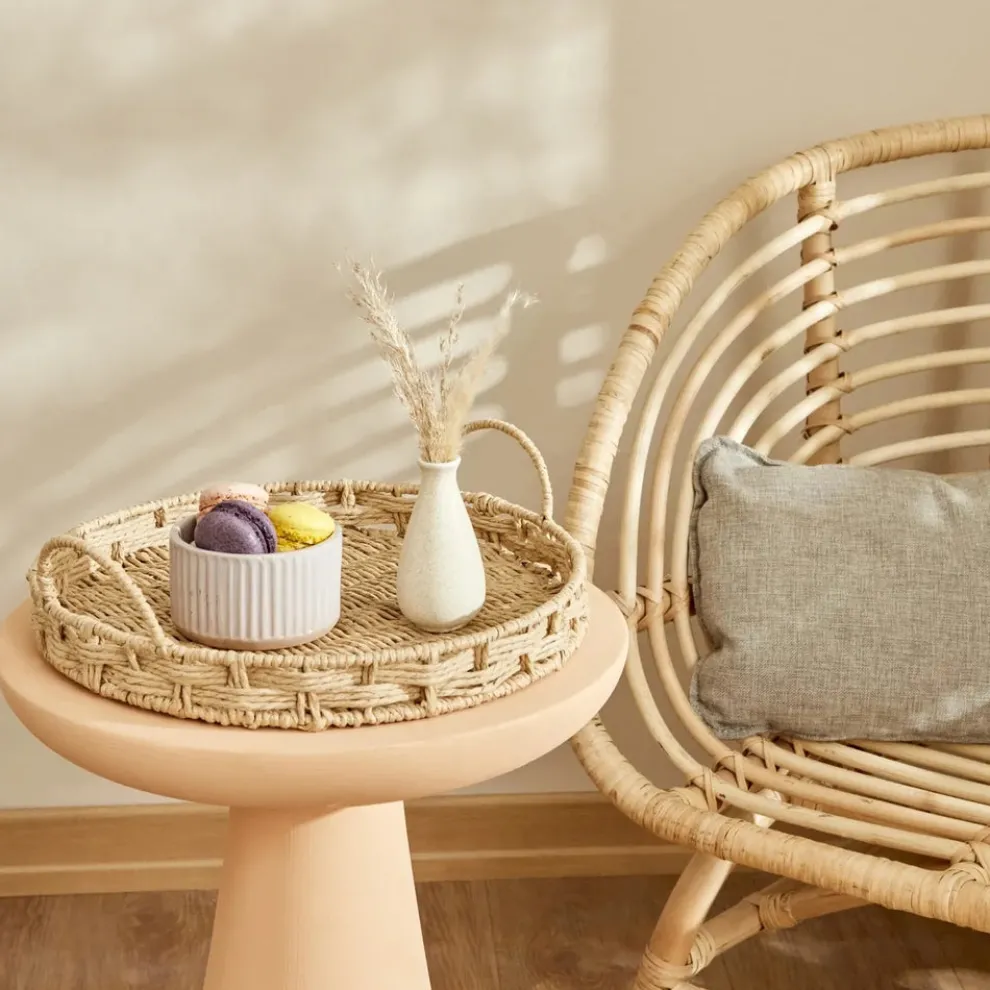 Karaca Home Rope Decorative Tray, 31cm, Beige