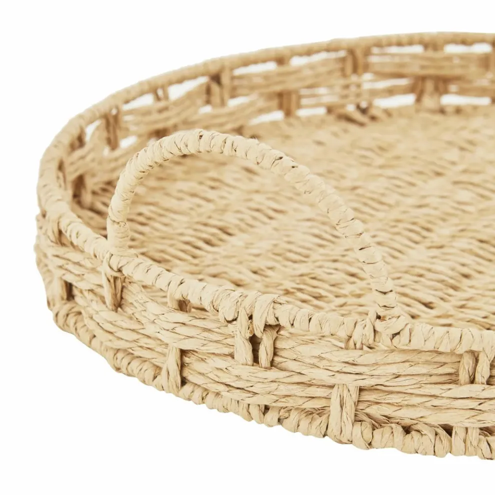 Karaca Home Rope Decorative Tray, 31cm, Beige