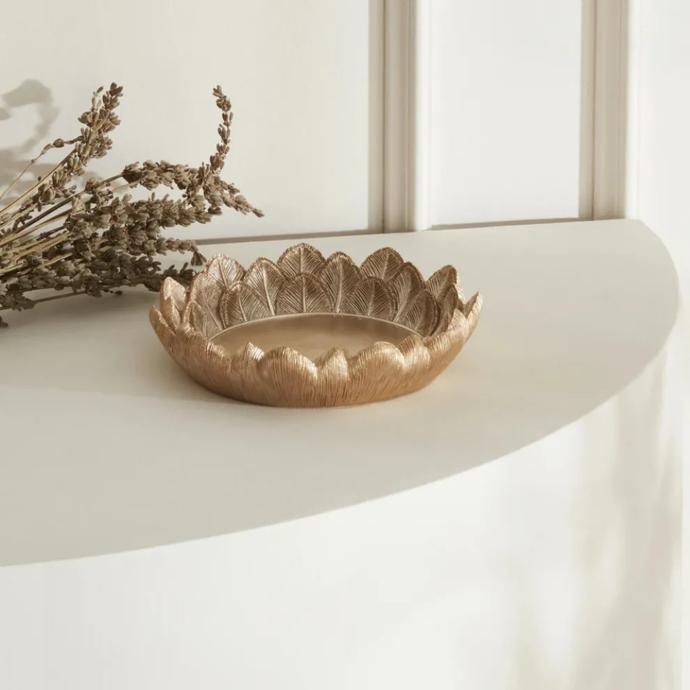 Karaca Home Rosa Decorative Tray, 16cm, Rose Gold