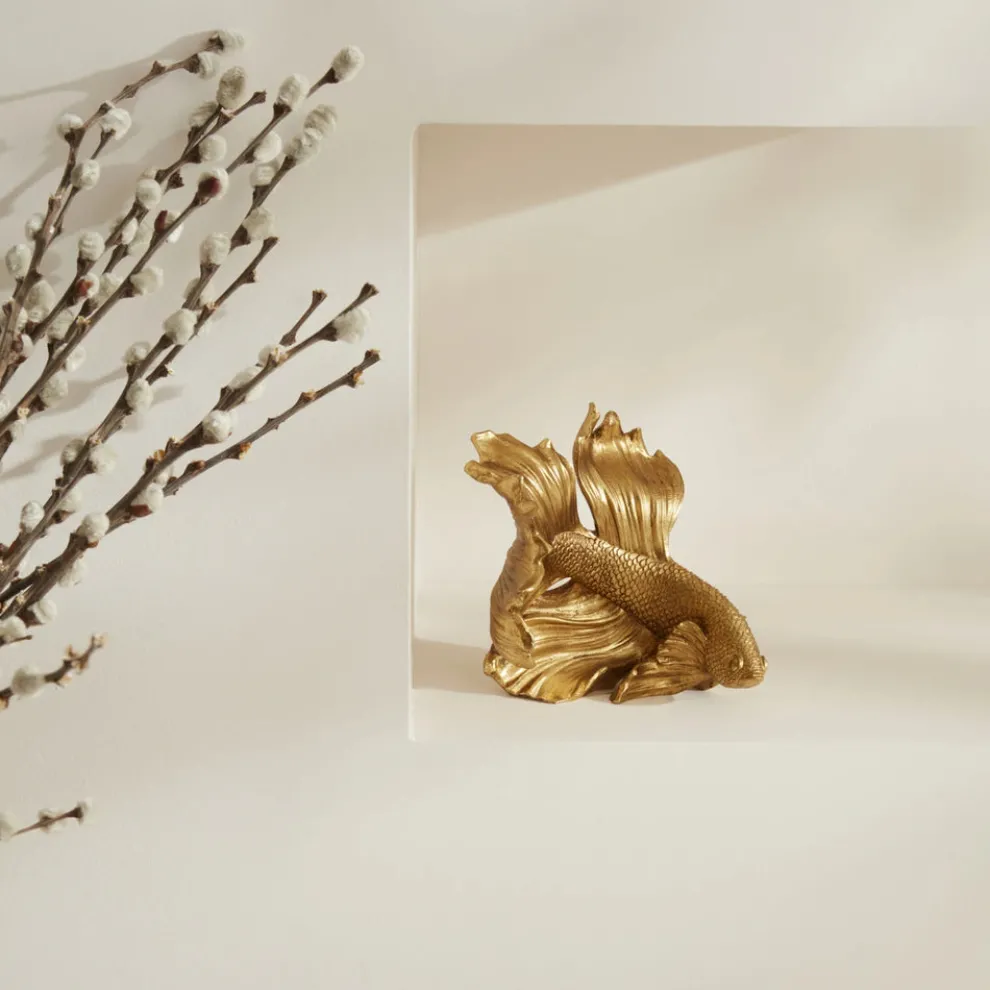 Karaca Home Rumble Fish Ornament, 15x15cm, Gold