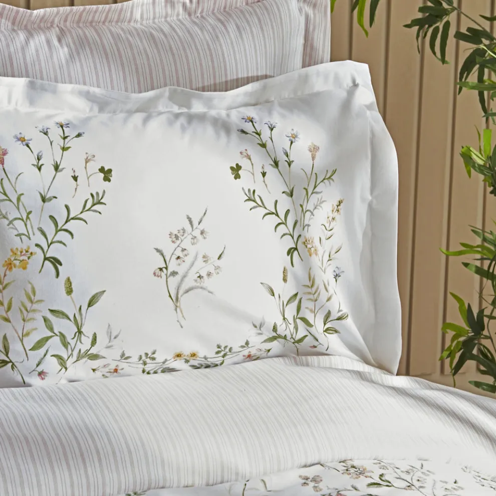 Karaca Home Sera 100% Turkish Cotton Duvet Cover Set with Bed Sheet, Double, Green