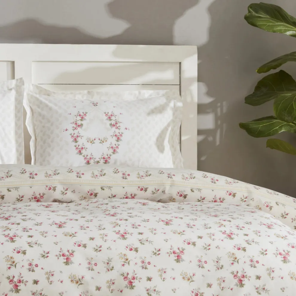 Karaca Home Sonya 100% Turkish Cotton Duvet Cover Set, Double, Burgundy