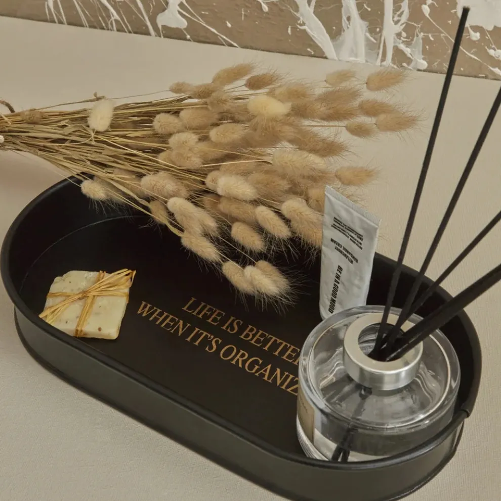 Karaca Home Sylvia Decorative Tray and Organizer, 29cm, Black