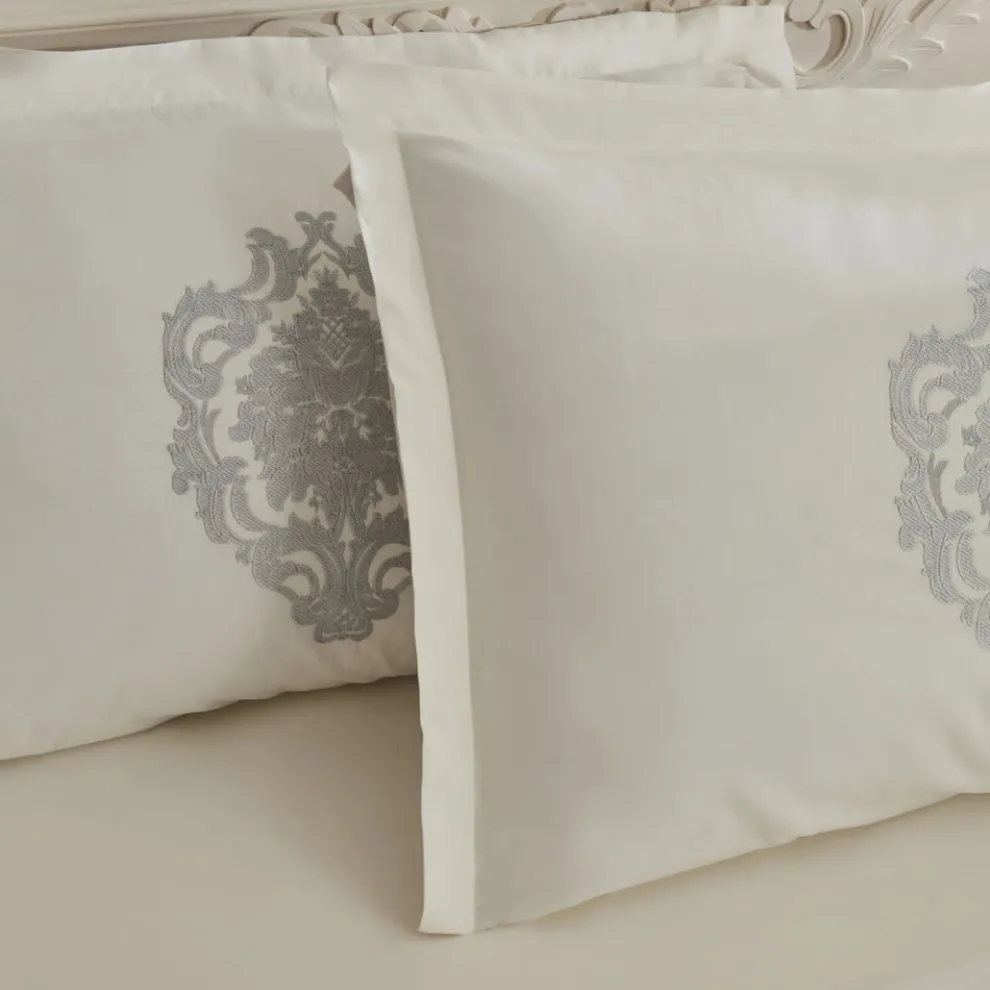 Karaca Home Tugba 8-Piece Bedding Set, Double, Silver