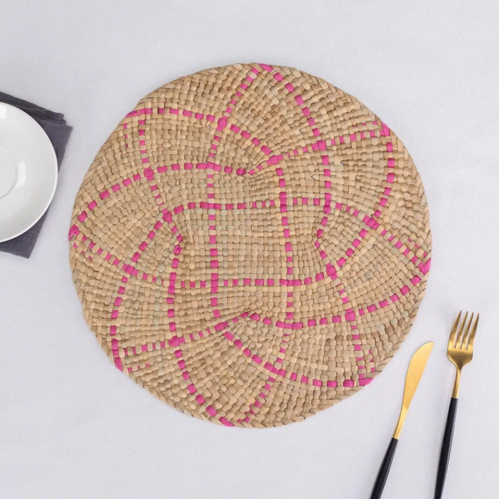 Karaca Home Wilton Placemat Set, 2 Piece, 38cm, Straw Pink