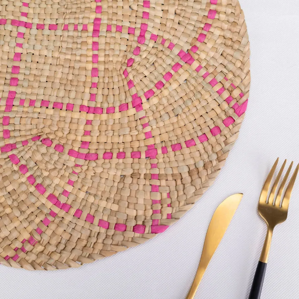 Karaca Home Wilton Placemat Set, 2 Piece, 38cm, Straw Pink