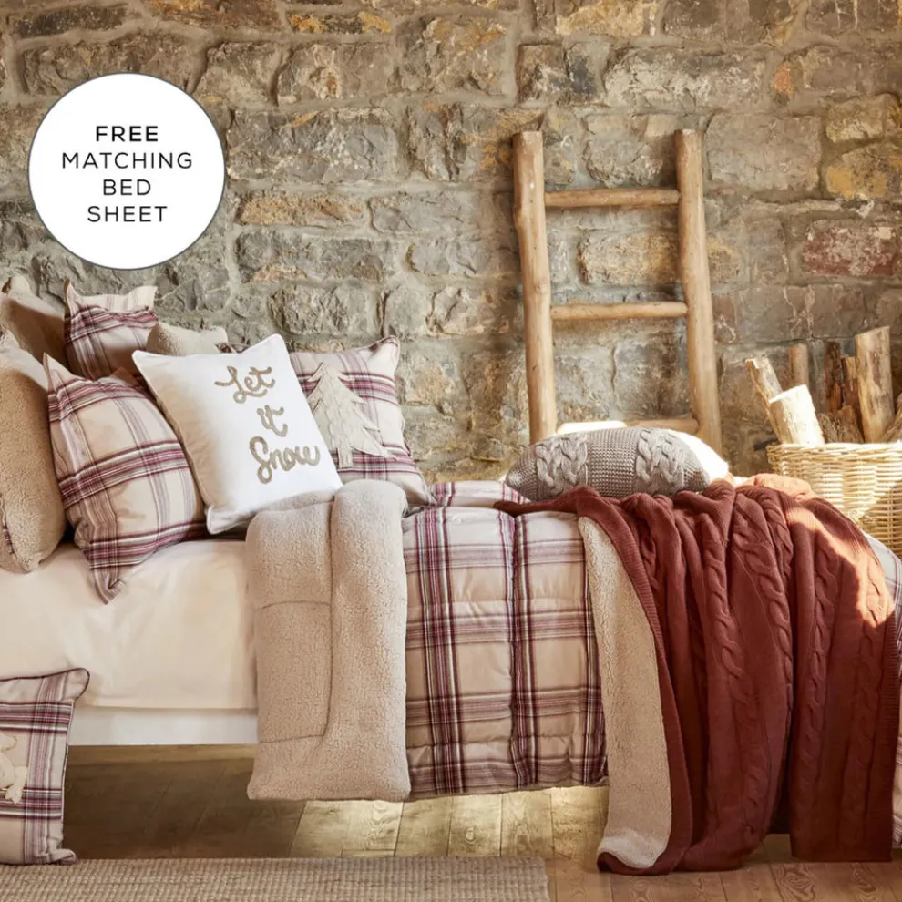 Karaca Home Woodland Cozy Comfort Bedding Set with Bed Sheet, Single, Beige