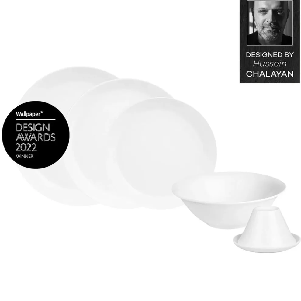 Karaca Hussein Chalayan Digital 6-Piece Fine Pearl Dinner Set, White
