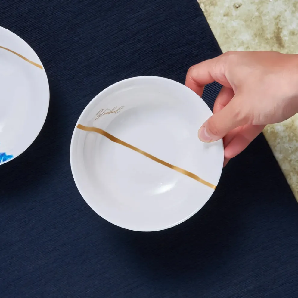Karaca Istanbul Collection Istanbul Porcelain CerealSoup Bowl, 14cm, Gold White